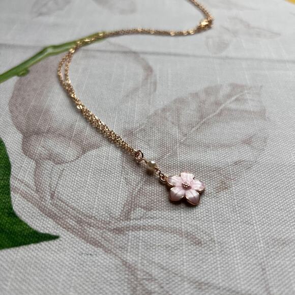 Kawaii Cherry Blossom Jewelry Set, Japanese Set, Cherry Blossom Jewelry Gift Set - Picture 3 of 10